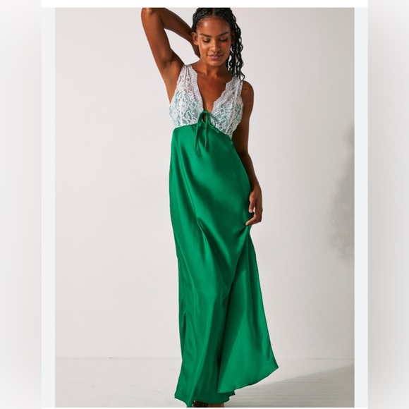 Free People Countryside Maxi Slip in Emerald Green Size XS - Picture 1 of 8